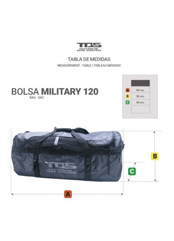 TDS Tasche Militar Elite Schwarz 120 L