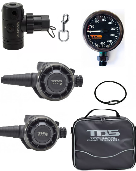 TDS Atemregler Einzelflaschen-Set Gull Z Black