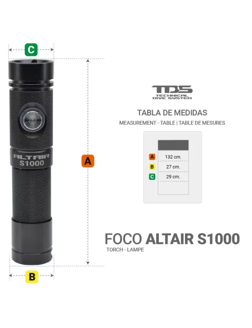 TDS Lampe 1000LM Altair Blau